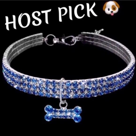 Blue Rhinestone Dog Collar Puppy Pet - Picture 2 of 6